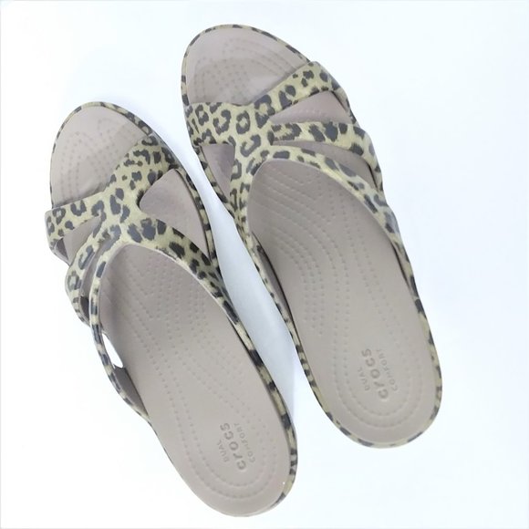 CROCS | Shoes | Crocs Dual Comfort Leopard Print Wedge Nwot | Poshmark